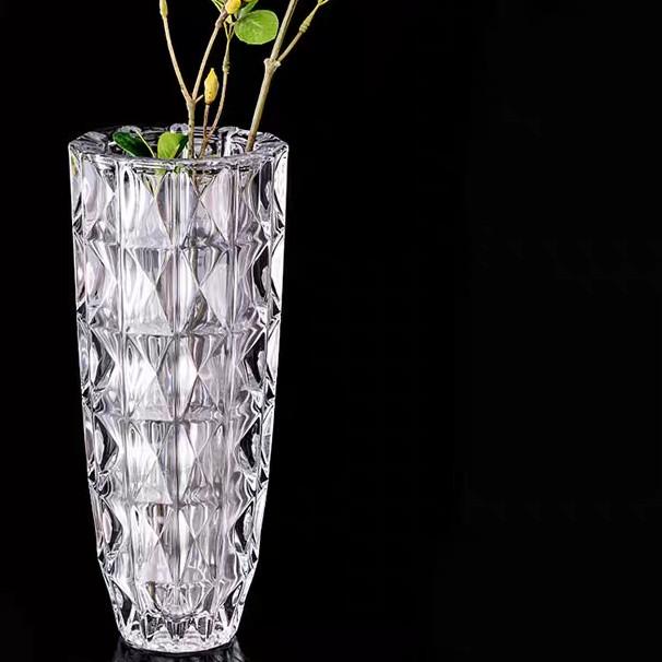 加厚水晶玻璃花瓶高级感高档插花水培玫瑰百合等鲜花客厅装饰摆件