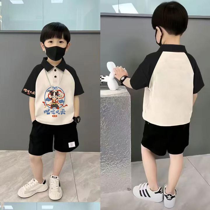 男童哪吒休闲套装2025新款儿童春夏装国潮宝宝夏季运动短袖两件套