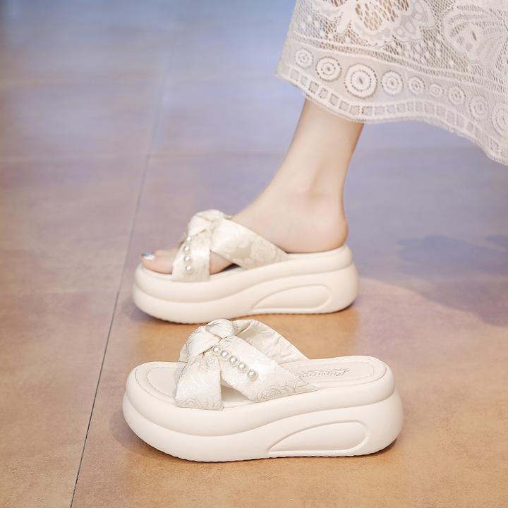 国风凉拖鞋夏季外穿2025新款时尚百搭洋气高跟软底配裙子增高拖鞋