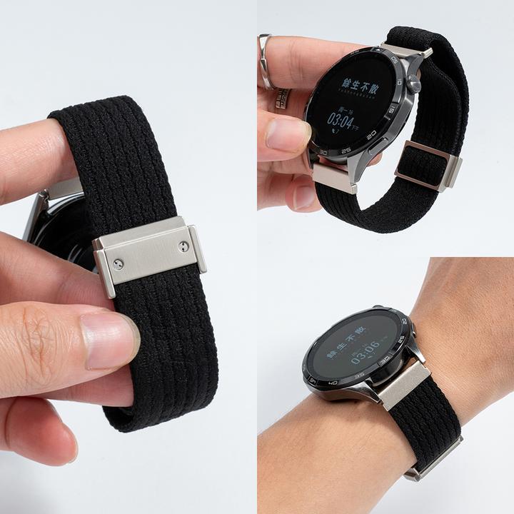 适用华为手表GT5/6表带GT2新螺丝磁吸扣Watch4/3pro尼龙编织腕带
