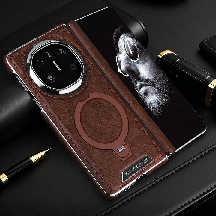 适用华为x5手机壳旋转磁吸支架MateX6典藏版中轴防摔新款高级感男