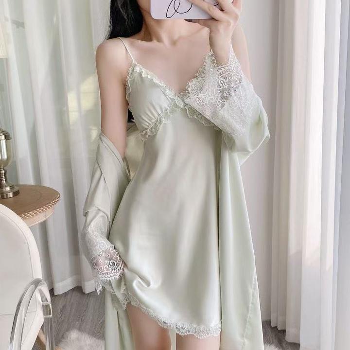 春夏季蕾丝吊带睡裙薄款时尚洋气家居服舒适睡袍