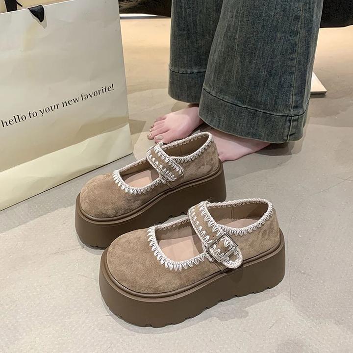 时尚百搭玛丽珍鞋女2025年新款春季英伦风jk制服松糕厚底增高单鞋