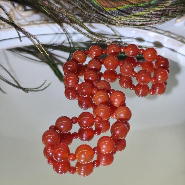 铜合金手链 明星同款双圈手串时尚女式轻奢红色多层