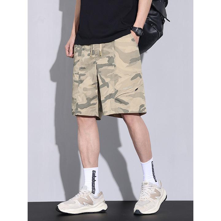 舒适易搭夏季男款短裤时尚简约迷彩宽松休闲运动五分裤男春夏新款