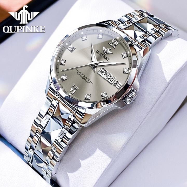 【送她的礼物】欧品客全自动优雅百搭个性高档时尚机械手表女表3262