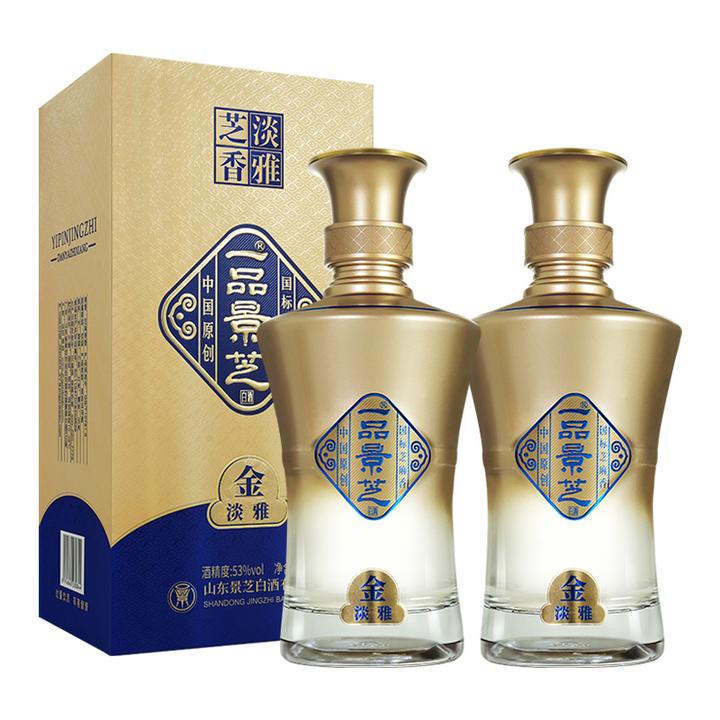 一品景芝【官旗发货】金淡雅53度芝麻香型高档白酒53%Vol500ml*2