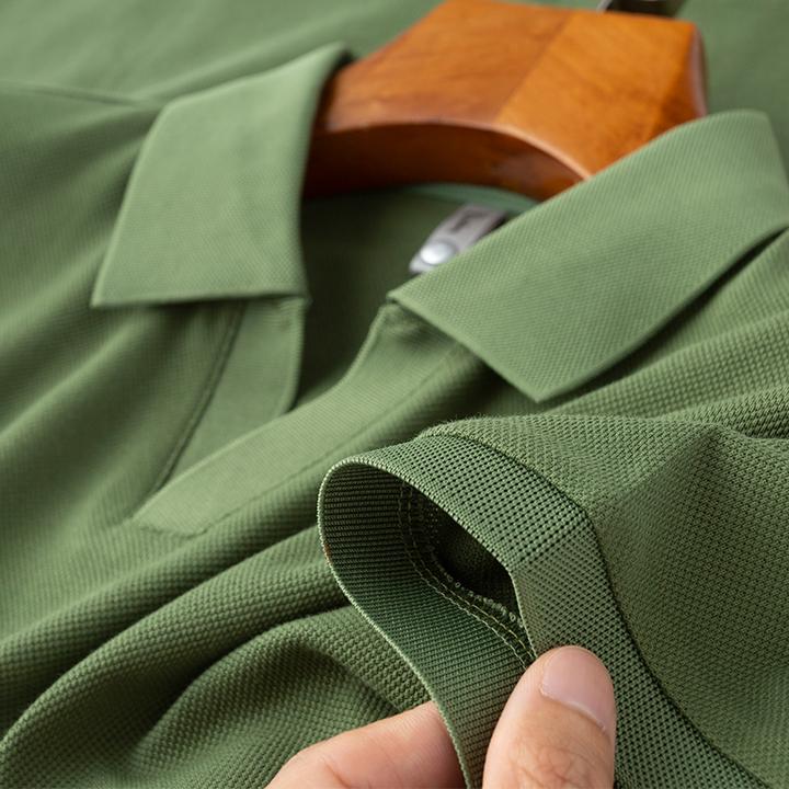 夏季薄款修身短袖草绿男士Polo衫男装宽松夏桑棉质青年POLO衫