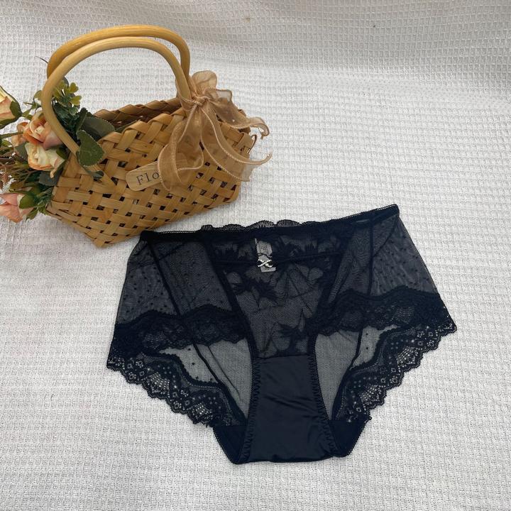 90-135斤三条装女士中低腰诱惑薄款透气三角蕾丝新款性感内裤女
