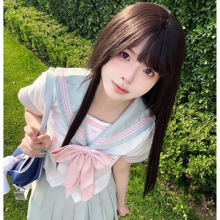 小花猪原创JK春续甜美水手服收腰女短袖夏服日系学院风百褶裙套装