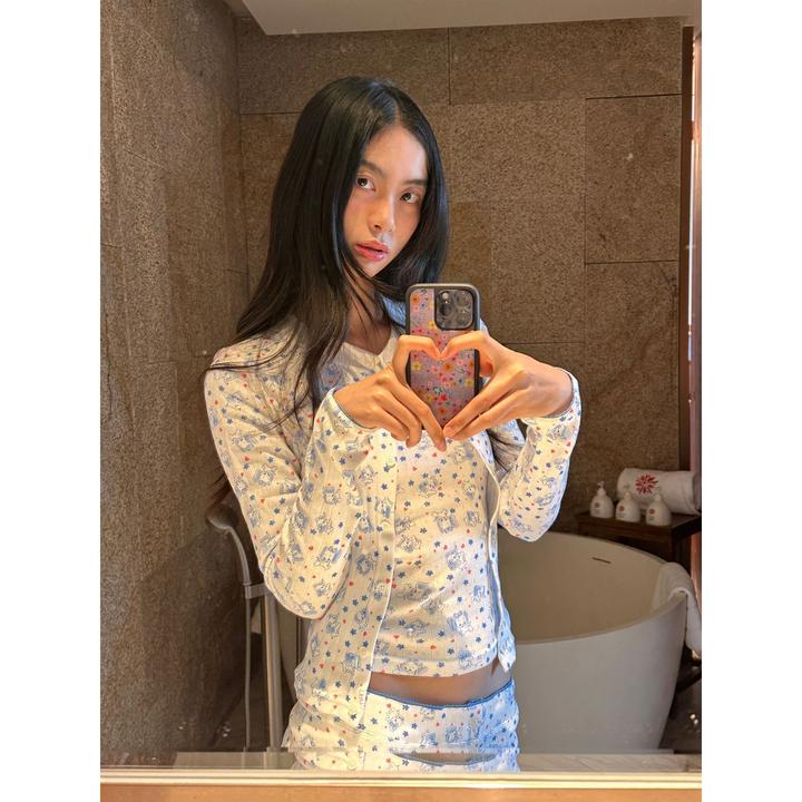 【爆款三件套】性感纯欲吊带睡衣女春秋款2025新款可爱开衫家居服