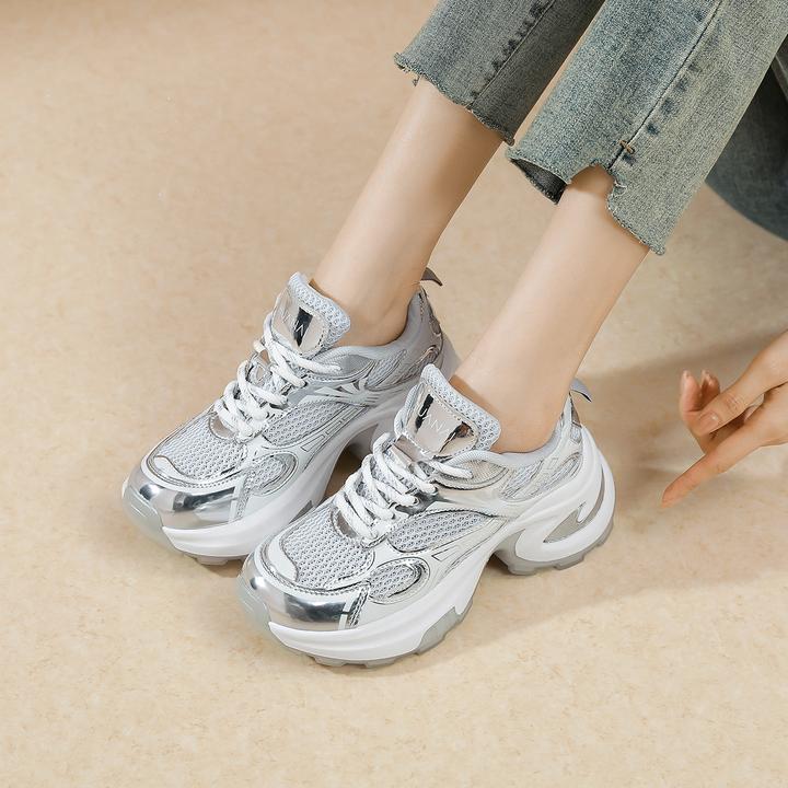 女鞋厚底老爹鞋2025春季新款小个子爆款增高百搭休闲运动鞋