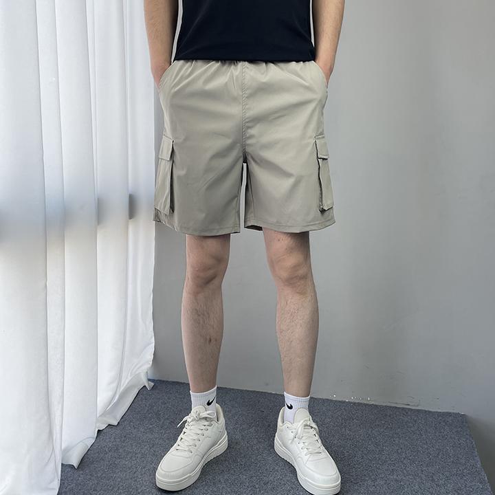 速干工装短裤男士多口袋运动裤弹力健身训练4分裤中裤沙滩裤潮流