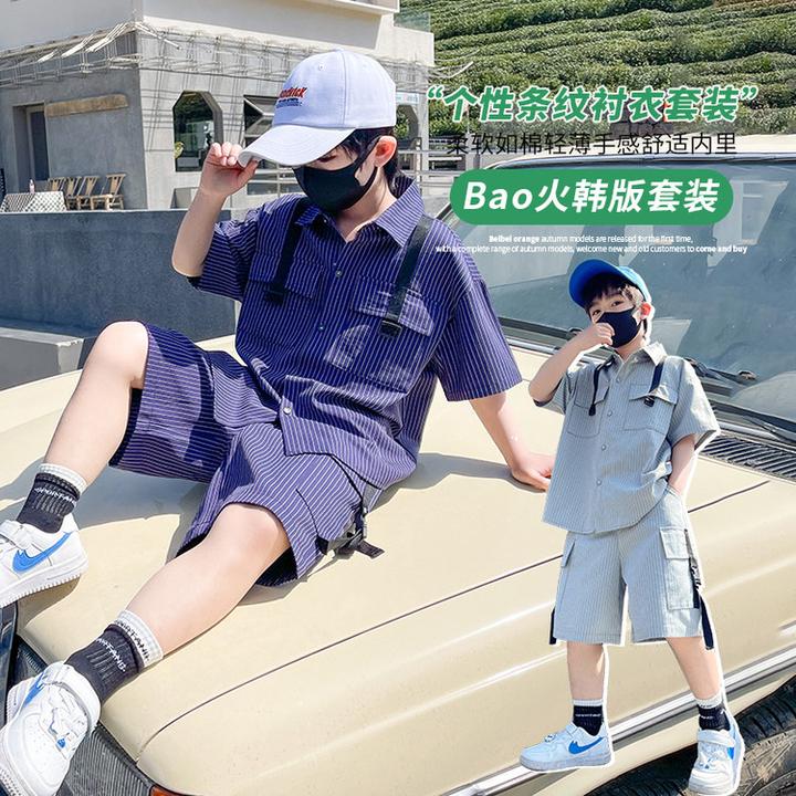 儿童春秋春装宝宝装衣服洋气季男童夏装新款爆款小中大童套装童装