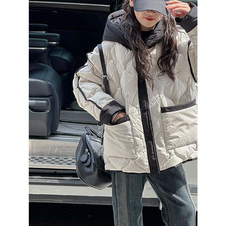 K27799女童羽绒服2025冬装新款儿童加厚外套连帽衣服潮洋气保暖