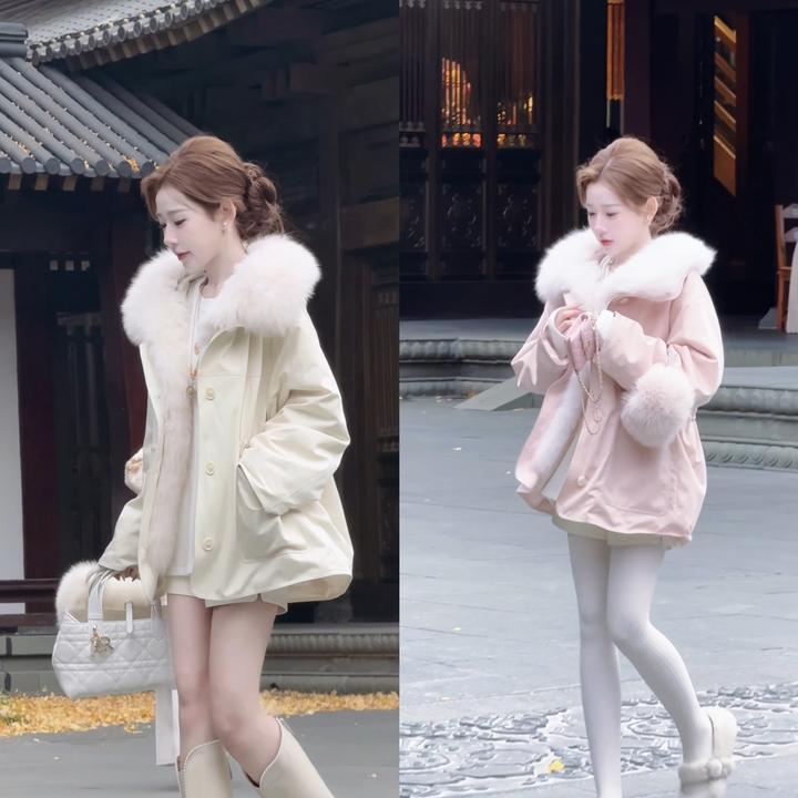 【婷婷】《雪松派克》 可脱卸狐狸大毛领派克服25DK6388