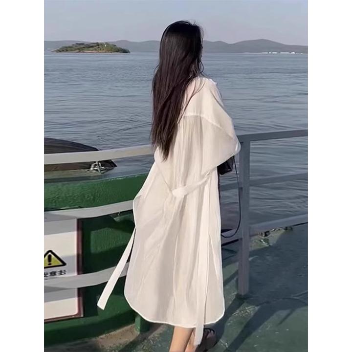 雪纺防晒衬衫女夏季新款配吊带裙子时尚透气中长款外穿开衫薄外套