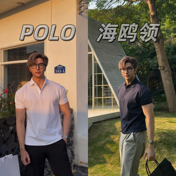 冰感SORONA珠地40支透气排汗运动男士轻奢商务休闲海鸥领POLO衫