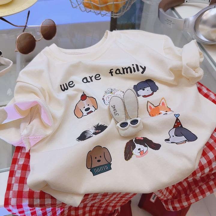 A类100棉儿童短袖纯棉T恤女童男童成人亲子短袖洋气夏季纯棉短袖