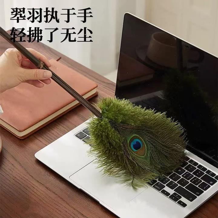 【西藏包邮】孔雀翎掸子家用拂尘除尘掸子缝隙清洁神器