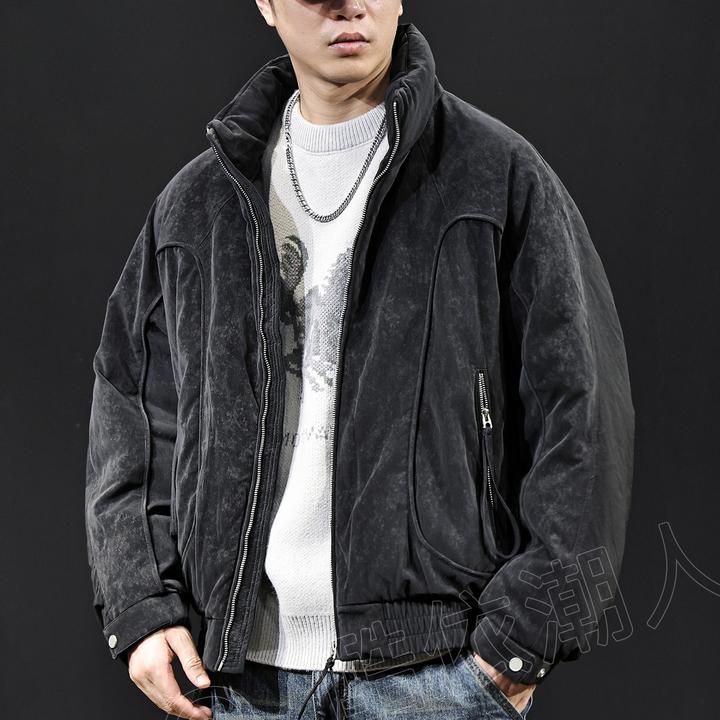 LEIGHZ/雷茨2025冬季新款休闲风立领羽绒服男90%白鸭绒加厚外套