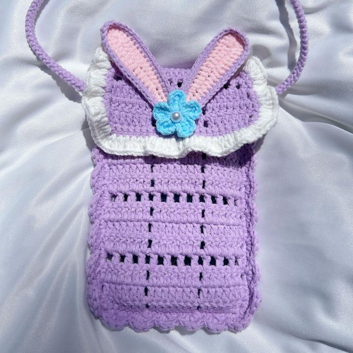 可爱星黛露饼干镂空手机包斜挎包成品材料包手工编织毛线创意包包