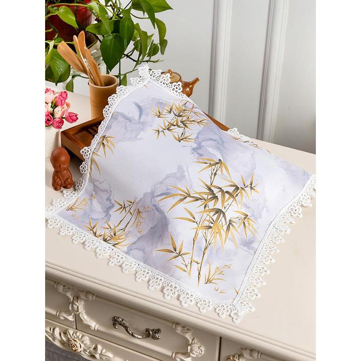 茶具果盘盖巾植物花卉盖布防水防油小方巾厨房小家电盖布茶杯盖巾