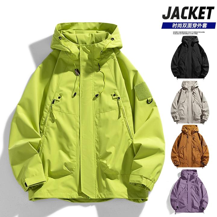 冲锋款工装夹克男士2025春季新款休闲百搭情侣户外运动外套男女款