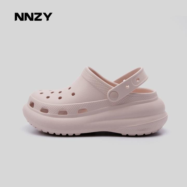 cro*泡芙定制女鞋新款复古小鲸鱼洞洞鞋户外休闲鞋厚底增高沙滩鞋