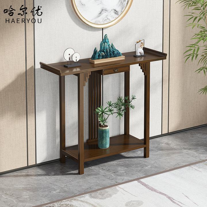哈尔优玄关台入户条案简约新中式玄关桌靠墙香案供桌禅意玄关条几