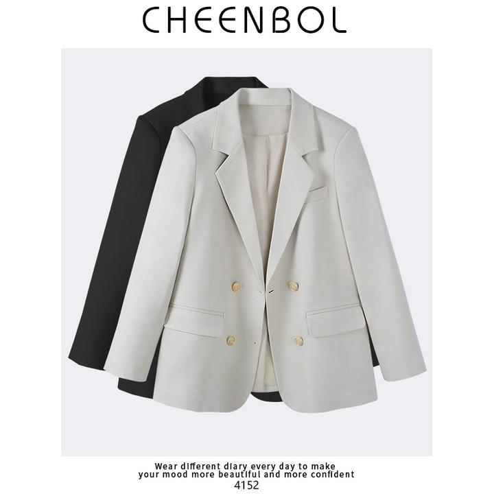 4152西装女天丝羊毛秋冬新款短外套复古高定宽松休闲优雅气质西服