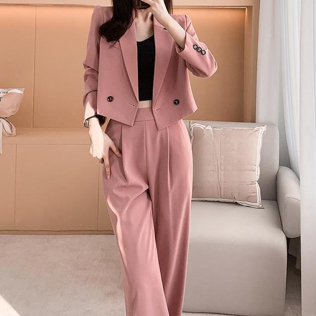 西装套装女2024秋冬高级感职场通勤气质轻奢韩版显瘦修身炸街西服