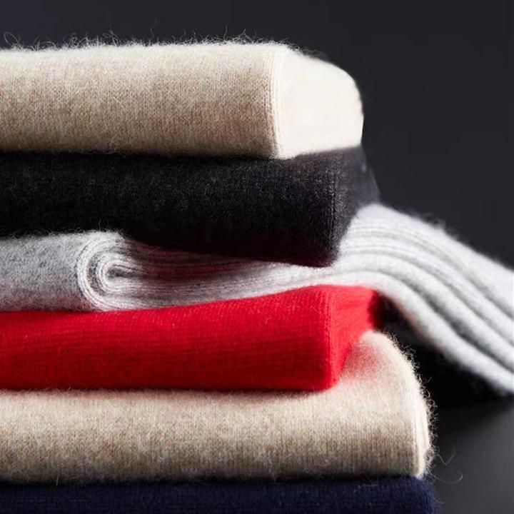 100%纯山羊绒裤男士加厚秋冬保暖裤修身打底裤高腰针织羊绒裤女款