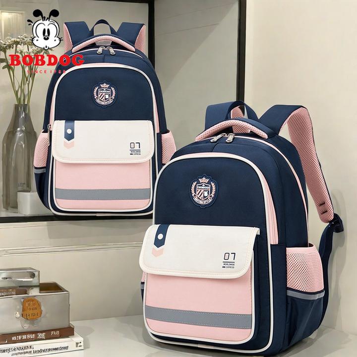 巴布豆少女女孩背包4-6一年级小学生防驼背书包减负男童双肩背包