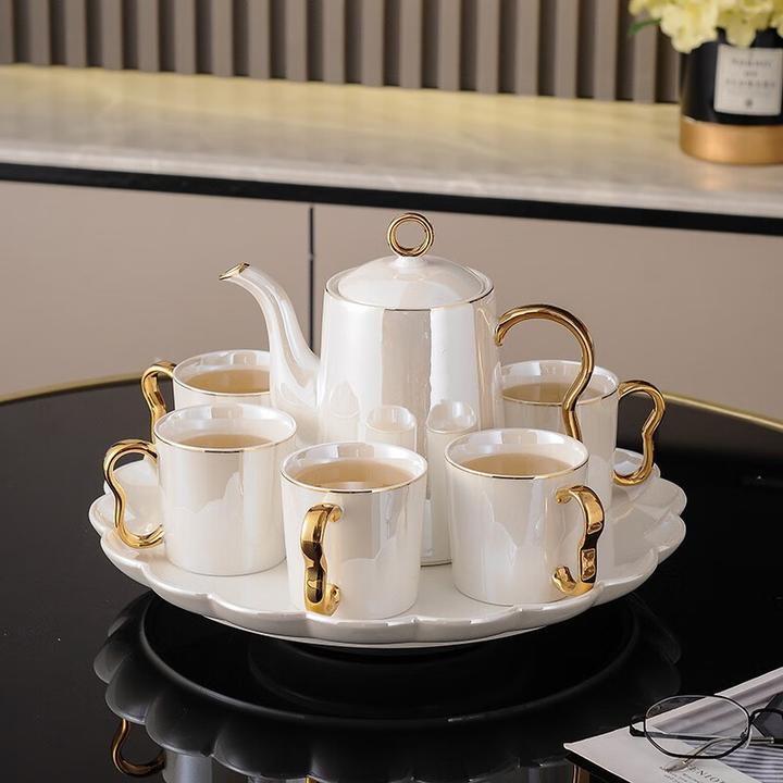 家用结婚高档送新人茶具套装客厅茶几摆件乔迁新居礼品可旋转托盘