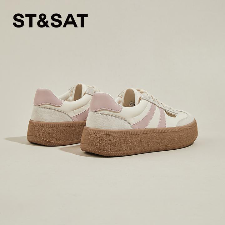 星期六小清新德训鞋女款2025新款冬季百搭时尚复古厚底ins休闲鞋.