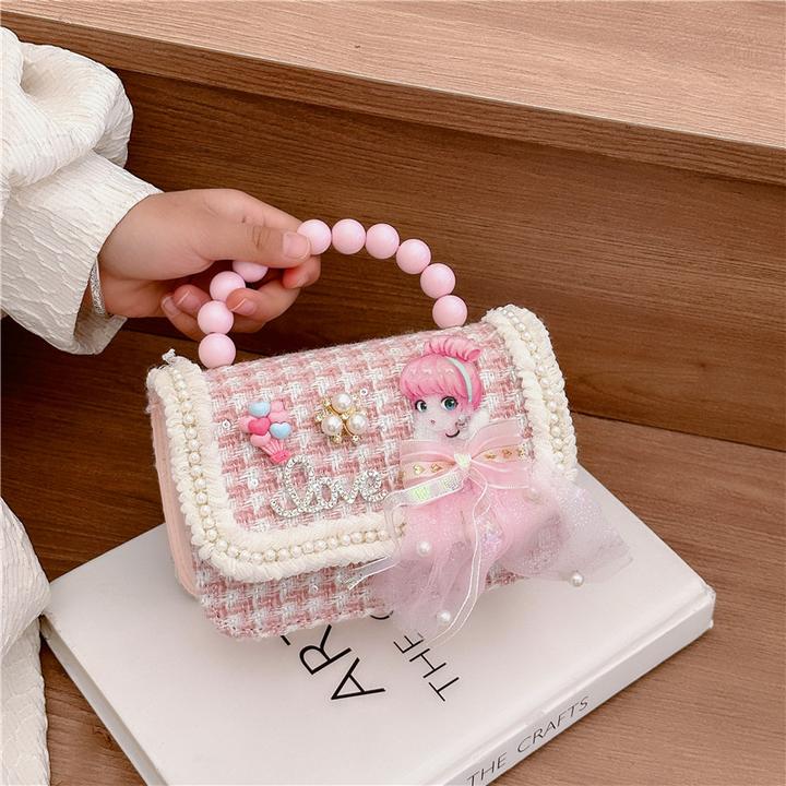 小女孩生日礼物女童包包手提包毛呢单肩斜挎包儿童宝宝女孩零钱包