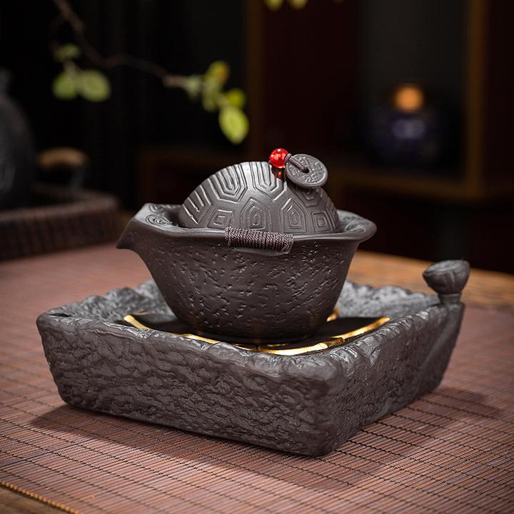 紫砂茶壶富甲一方手工原矿紫泥手抓壶家用紫砂龟壳壶高端茶器茶具