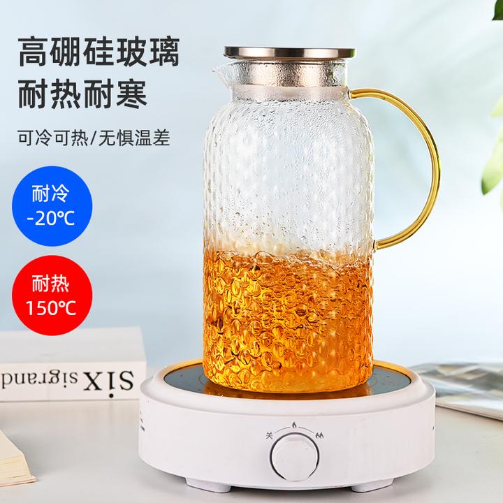 轻奢风冷水壶高硼硅玻璃大容量凉水壶耐高温防爆家用凉白开高级感