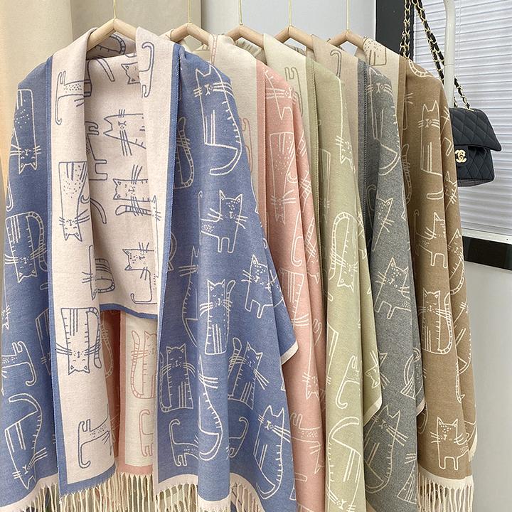 夏季空调披肩春秋外搭女办公室午睡毛毯盖毯仿羊绒围巾女护颈椎