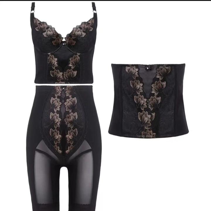 璐比玛斯莱卡银纤维+能量石【黑色三件套】管理器银离子塑形高腰