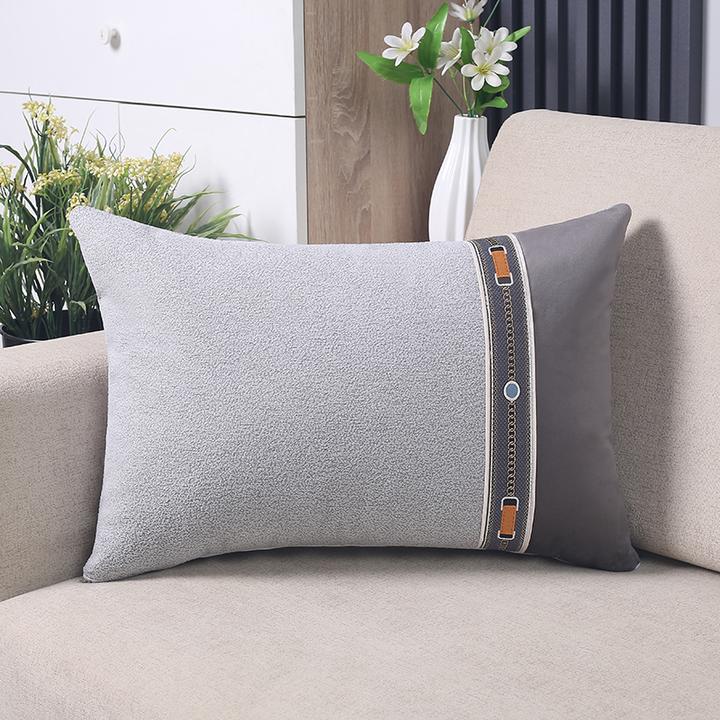 毛绒靠枕床头沙发客厅长方形抱枕靠垫套腰枕大号靠背抱枕套不含芯