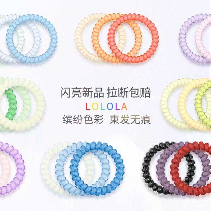 lolola萝萝拉电话线发圈高级感女头绳透明高颜值发绳彩色扎头皮筋