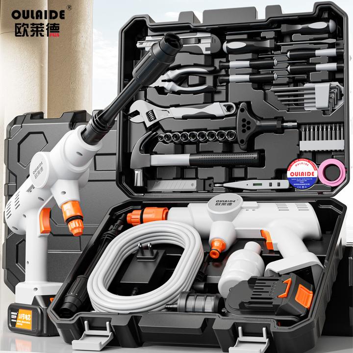 无线高压洗车机家用便携水枪无线锂电洗车水枪洗车神器工具箱