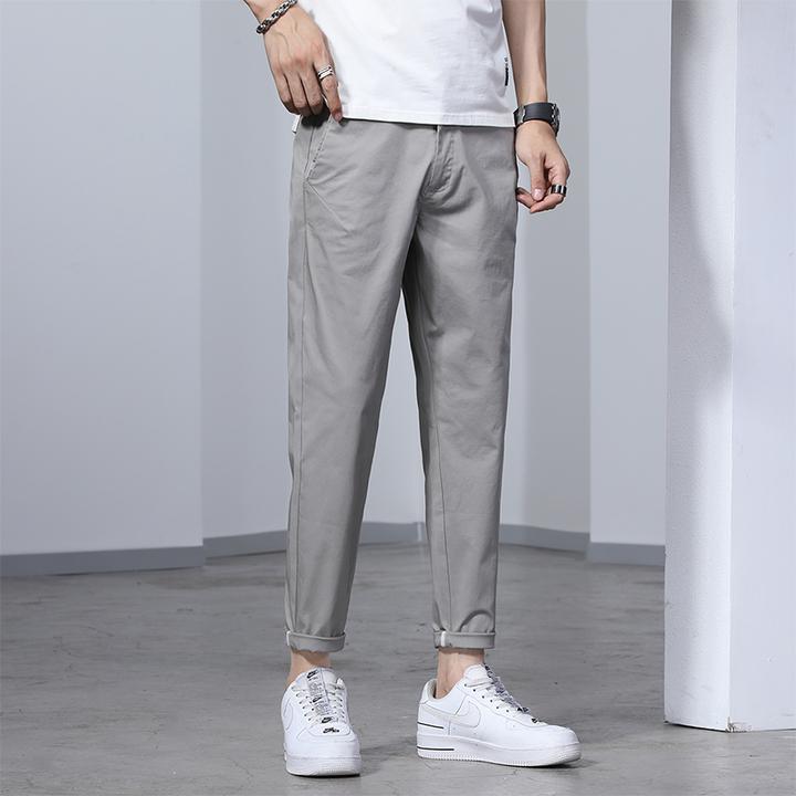 2024新款锥形九分裤冰丝休闲裤男宽松直筒小西裤夏季薄款速干