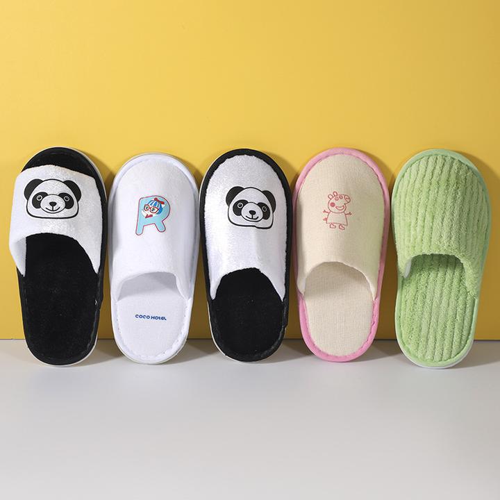 一次性星级酒店亲子房儿童大码拖鞋可爱卡通印花防滑拖鞋