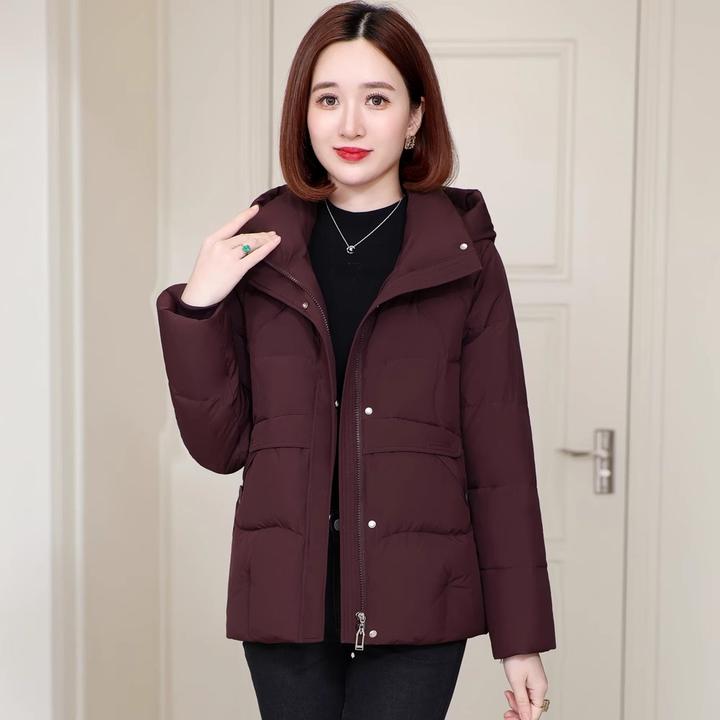 短款羽绒服女2025冬季新款爆款连帽小个子加厚白鸭绒时尚妈妈外套
