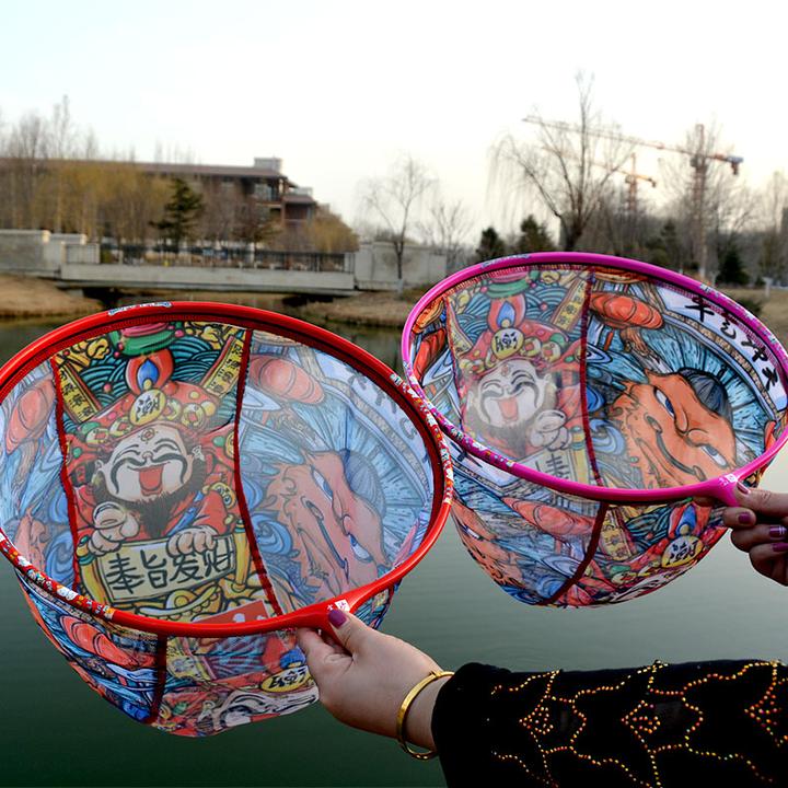 金沙渔乐新款拼接防跳网头一体快拆拆卸网布铝合金加厚加硬圈