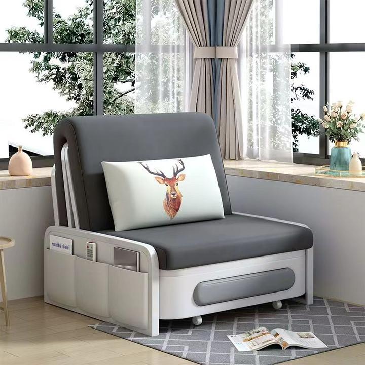 2023平扶手单人双人沙发床小户型阳台午睡布艺简约现代两用可折叠