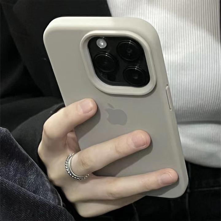 一体拍照健全包岩石灰适用苹果17防摔手机壳液态硅胶iPhone15大孔